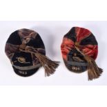 A pair of 1920's military rugby caps Royal Artillery and Royal Artillery Academy (Woolwich) , both b