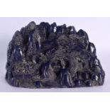 A LARGE CHINESE CARVED LAPIS LAZULI TYPE MOUNTAIN BOULDER 20th Century. 20 cm x 13 cm.