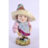 Royal Worcester rare figure of a Mansion Dwarf standing wear a large hat and with a hand on his larg