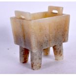 AN EARLY 20TH CENTURY CHINESE CARVED JADE CENSER Late Qing/Republic. 6 cm x 5 cm.