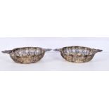 A PAIR OF ANTIQUE SILVER BON BON DISHES. Birmingham 1911. 172 grams. 14 cm x 11 cm.