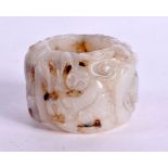 A CHINESE CARVED JADE ARCHERS RING 20th Century. X. 2.2 cm x 4 cm.