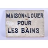 AN EARLY 20TH CENTURY FRENCH CARVED AND PAINTED WOOD BATH PLAQUE. 30 cm x 24 cm.
