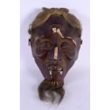 AN 18TH/19TH CENTURY JAPANESE EDO PERIOD LACQUERED WOOD NOH MASK. 27 cm x 16 cm.