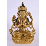 A 19TH/20TH CENTURY CHINESE TIBETAN GILT BRONZE BUDDHA modelled with clasped hands. 15 cm x 8 cm.