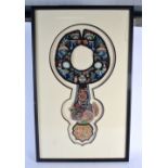 A FRAMED 19TH CENTURY CHINESE SILKWORK NECK PIECE. 70 cm x 38 cm.