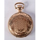 A 14CT GOLD FULL HUNTER POCKET WATCH. 34 grams. 4.5 cm x 3.5 cm.