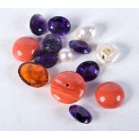 ASSORTED CORAL STONES and other gems. (qty)