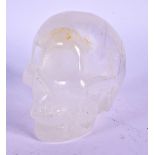 A CONTEMPORARY ROCK CRYSTAL SKULL. 8 cm x 8 cm.