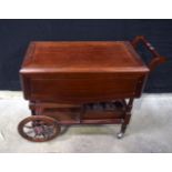 A rare early 20th century Chinese hardwood drinks trolley late Qing/Republic 82 x 90 cm