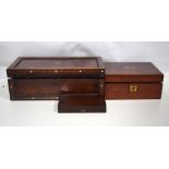 A GOOD MAHOGANY WORK BOX with two others. (3)