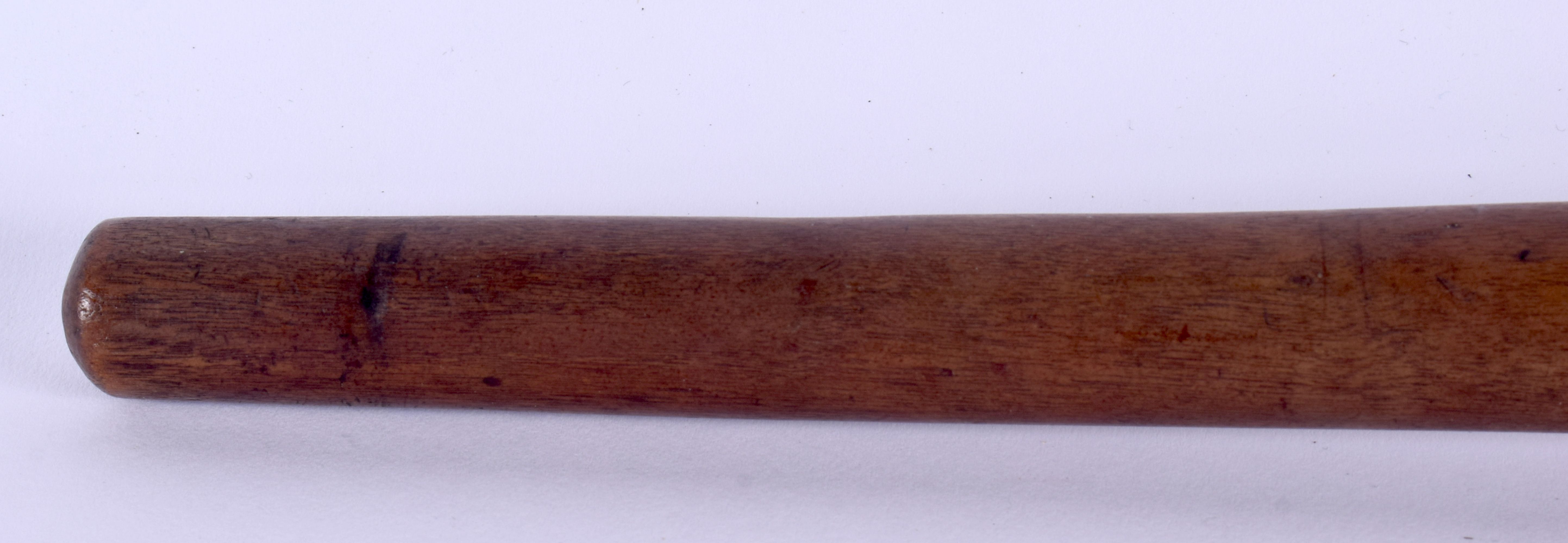 AN EARLY 20TH CENTURY TRIBAL CARVED WOOD THROWING CLUB with dimpled terminal. 47 cm long. - Image 4 of 8