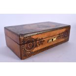 A RARE VICTORIAN HON W E GLADSTONE PEN WORK BOX AND COVER. 22 cm x 10 cm.