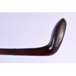 A FINE ANTIQUE SCOTTISH CARVED WOOD GOLFING SUNDAY STICK possibly belonging to Andrew Carnegie (Skib