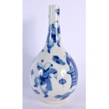 A 19TH CENTURY CHINESE BLUE AND WHITE PORCELAIN BULBOUS VASE Qing, painted with figures. 20 cm high.