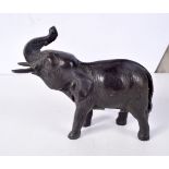 A BRONZE ELEPHANT. 18 cm x 16 cm.