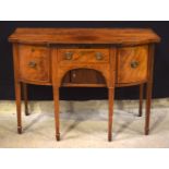 A George III Tambour fronted sideboard with 3 drawers 88 x 121 x 58 cm.
