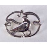 A DANISH SILVER BIRD BROOCH. Stamped Denmark Sterling, 2.7cm x 3.6cm, weight 7.3g