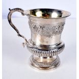 AN ANTIQUE SILVER MUG. London 1822. 148 grams. 11 cm x 9 cm.