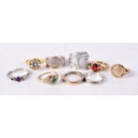 A COLLECTION OF GOLD RINGS including a 10K diamond ring, also including 9ct & 18ct rings. 27.7 grams
