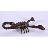 A JAPANESE BRONZE SCORPION OKIMONO. 9 cm x 4 cm.