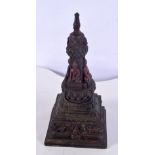 A Tibetan bronze Stupa 19cm.