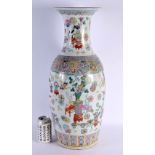 A LARGE 19TH CENTURY CHINESE FAMILLE ROSE PORCELAIN VASE Qing. 58 cm x 22 cm.