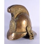 AN ANTIQUE FIREMANS HELMET. 24 cm x 20 cm.