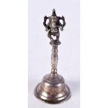 AN ANTIQUE INDIAN SILVER GANESHA BELL. 32 grams. 8 cm x 3.5 cm.