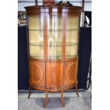 AN EDWARDIAN MAHOGANY DISPLAY CABINET with glass shelves. 180 cm x 104 cm.