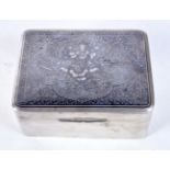 AN ANTIQUE SILVER NIELLO BOX. 319 grams. 10.5 cm x 8.25 cm.