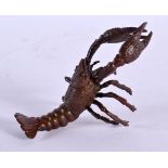 A JAPANESE BRONZE LOBSTER OKIMONO. 9.5 cm x 5.5 cm.