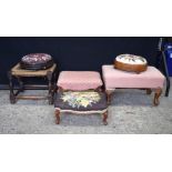 SIX ANTIQUE STOOLS. (6)