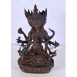 A Tibetan bronze Ushnishavijaya Buddha 22cm .