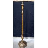A Kashmiri country house painted lampstand 158 cm.