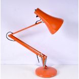 A vintage metal swing arm lamp 91 cm.