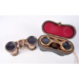 TWO PAIRS OF ANTIQUE OPERA GLASSES. Largest 9.5 cm x 7 cm. (2)