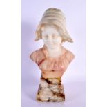 AN ART DECO MARBLE FIGURE OF A GIRL. 27 cm high.