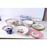 A collection of English and continental ceramics, bowls ,dishes, vases (Qty).
