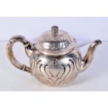 AN EARLY 20TH CENTURY TIFFANY & CO SILVER AND IVORY TEAPOT. 343 grams. 11 cm x 18 cm. Reference: 1HL
