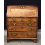 An antique elm 5 drawer bureau .110 x 92 x 50 cm