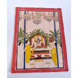 Indian watercolour Kota school depiction of worshippers of Srinathji 25 x 19 cm.