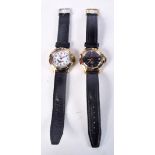 TWO RUSSIAN WRISTWATCHES. 4.25 cm wide inc crown. (2)