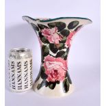 A SCOTTISH WEYMSS ROSE VASE. 20 cm x 8 cm.