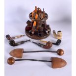 A COLLECTION OF AMBER AND OTHER VINTAGE PIPES. (qty)