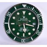 A ROLEX SHOP DISPLAY ADVERTISING WALL CLOCK. 33 cm diameter.