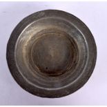 AN UNUSUAL EARLY PERSIAN MIDDLE EASTERN SAFAVID TINNED BOWL incised with scripture. 17 cm diameter.