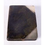 A VERY RARE ANTIQUE JAMES DIXON AND SONS SILVER PLATED SECRET HIP FLASK mounted as a leather book. 1