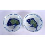 A PAIR OF CHINESE REPUBLICAN PERIOD PORCELAIN FISH BOWLS. 20 cm diameter.