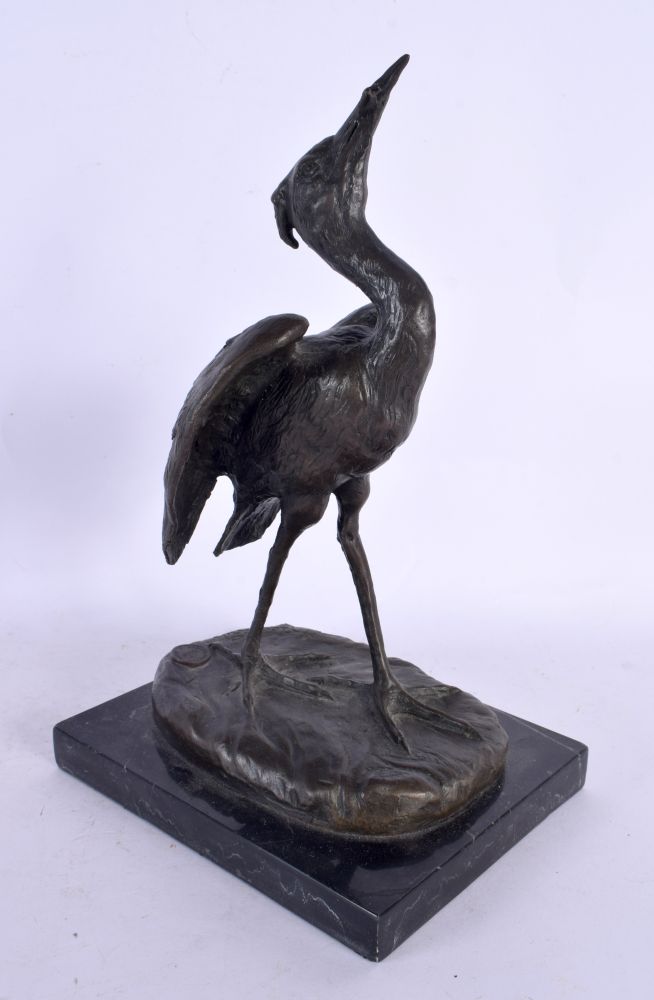 European School (20th Century) Bronze, Stork. 25 cm x 14 cm.